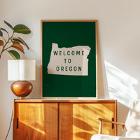 Welcome to Oregon Sign Art Print, Pacific Northwest Decor, PNW Decor, Travel Gift