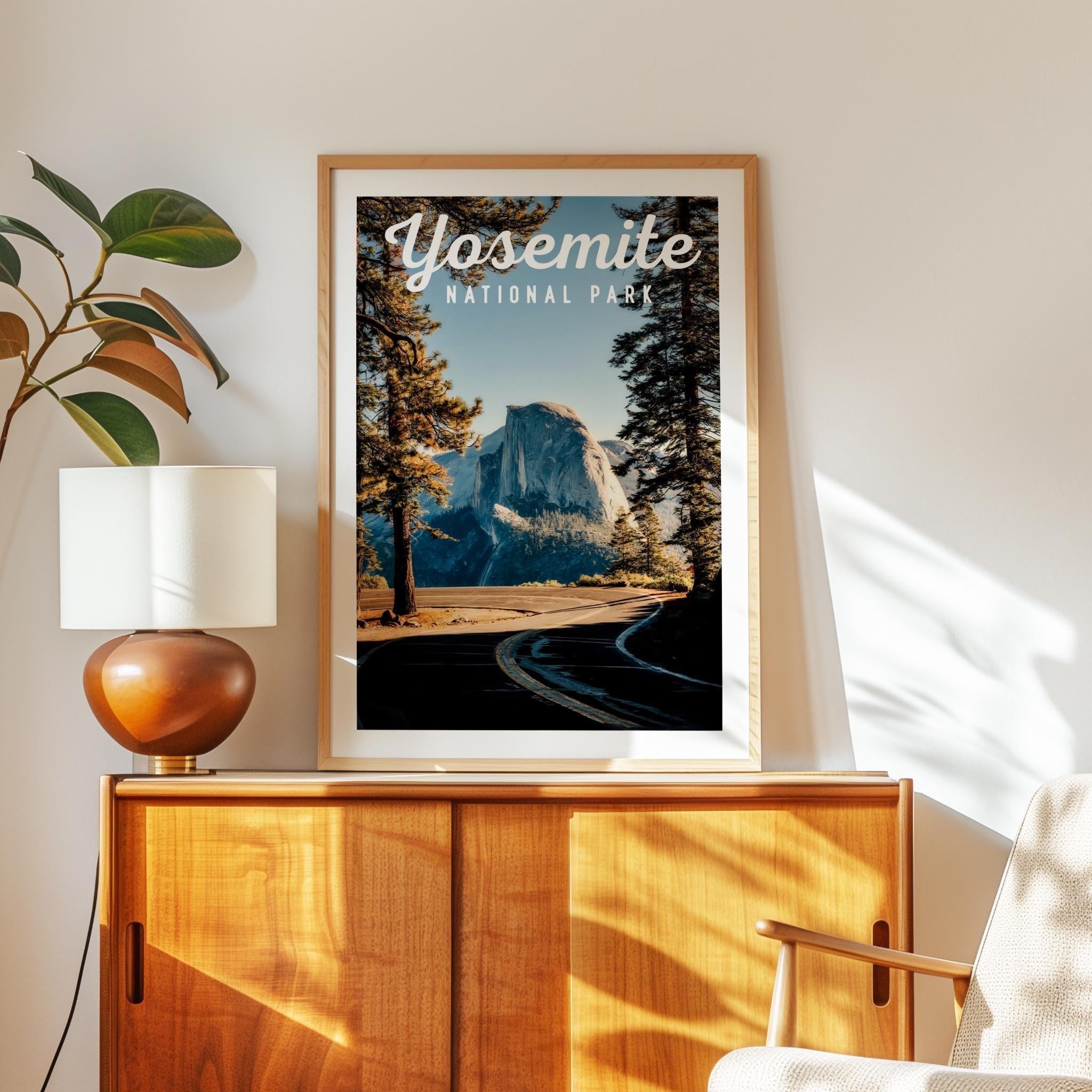 Yosemite National Park Print, Travel Poster, California Wall Art, Mountain Landscape Decor