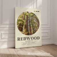 Redwood National Park Print, California Travel Art, Mid Century Modern Wall Decor