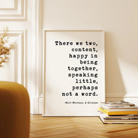 Walt Whitman Quote Print “Happy in Being Together” Romantic Wall Art Minimalist Decor