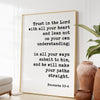 Proverbs 3:5-6 Art Print, Trust In The Lord Scripture Wall Art