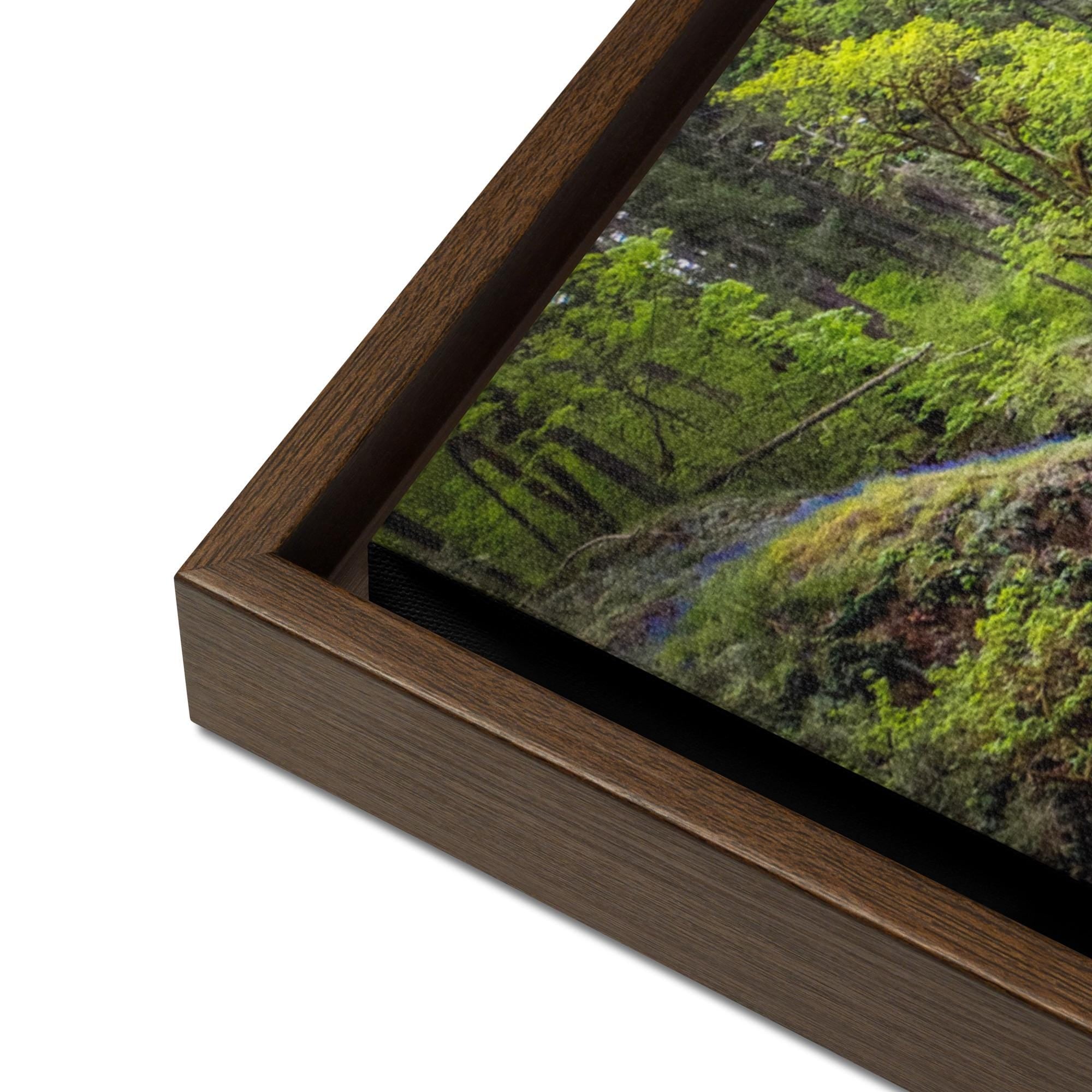 Lower South Falls at Silver Falls State Park, Oregon,  Framed Canvas Art Print