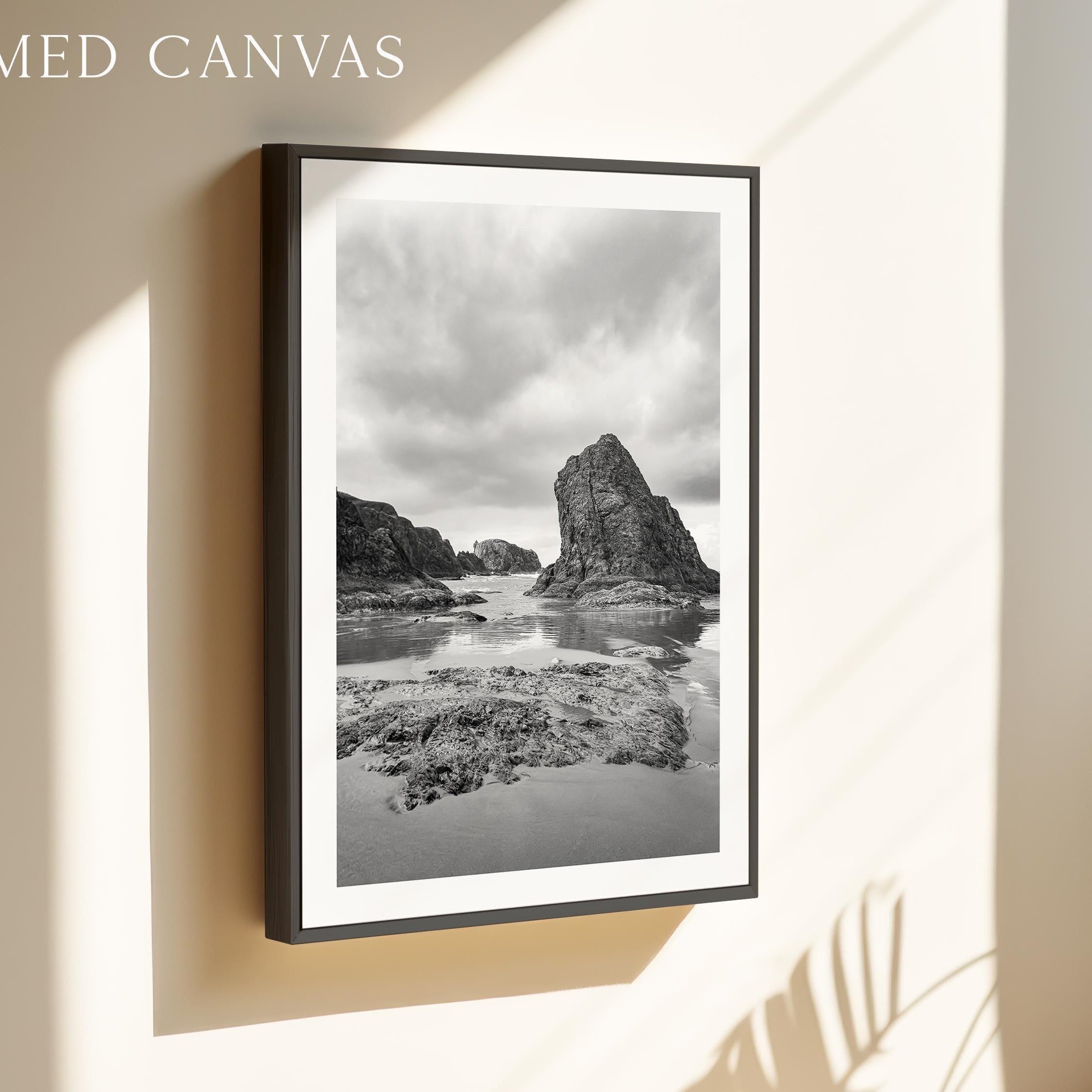 Bandon Beach Black White Photo Print Oregon Coast,  Wall Art Moody,  Photography Jessie Dysart