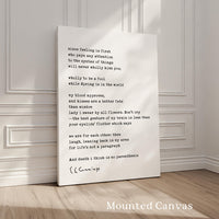 since feeling is first Poem by e.e. cummings Typography Art Print (1926)