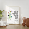 When My Heart is Overwhelmed Lead Me to the Rock that is Higher Than I Psalm 61:2,  Typography Art Print with Watercolor Flowers