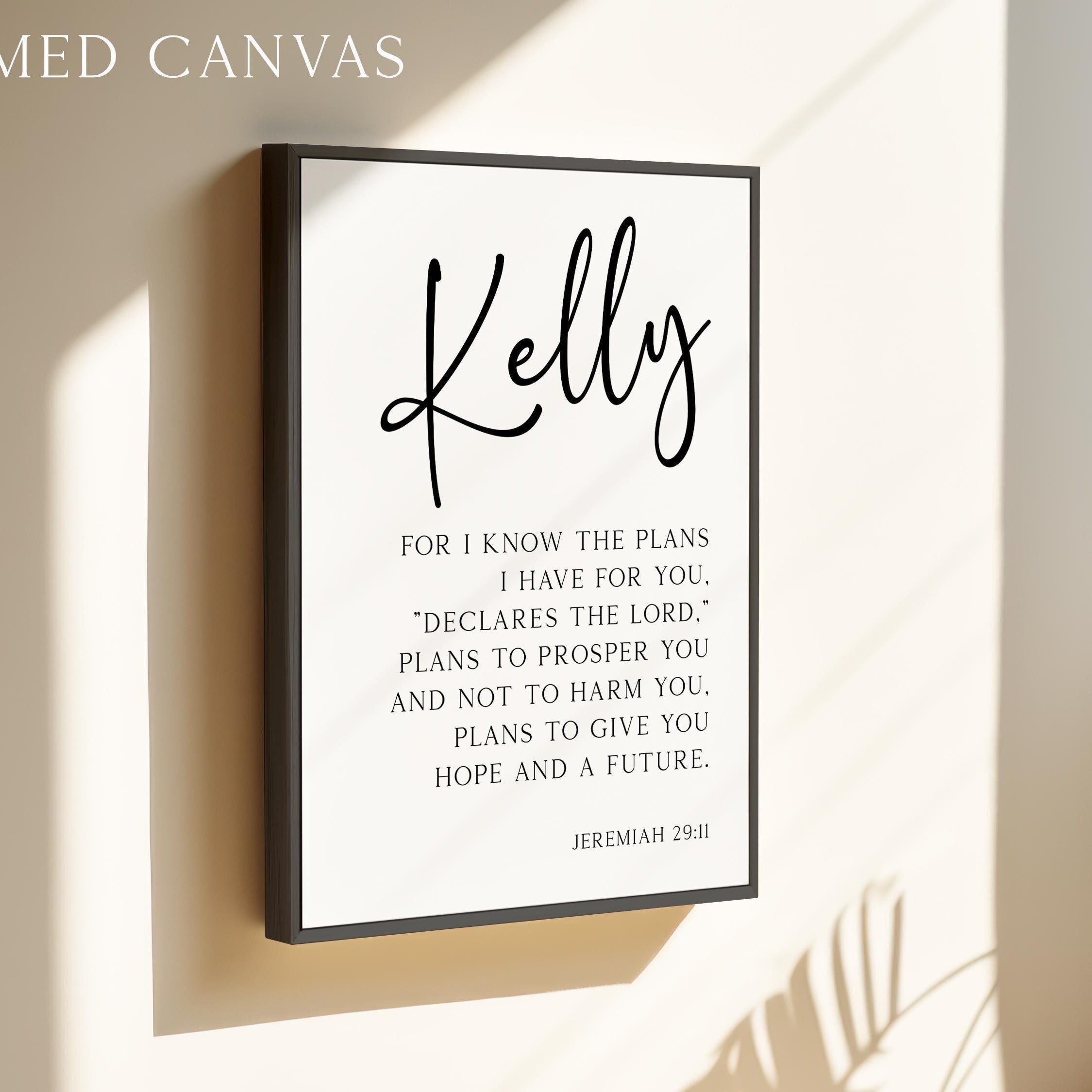 Jeremiah 29:11 Wall Art,  For I Know The Plans - Personalized Inspirational Quote