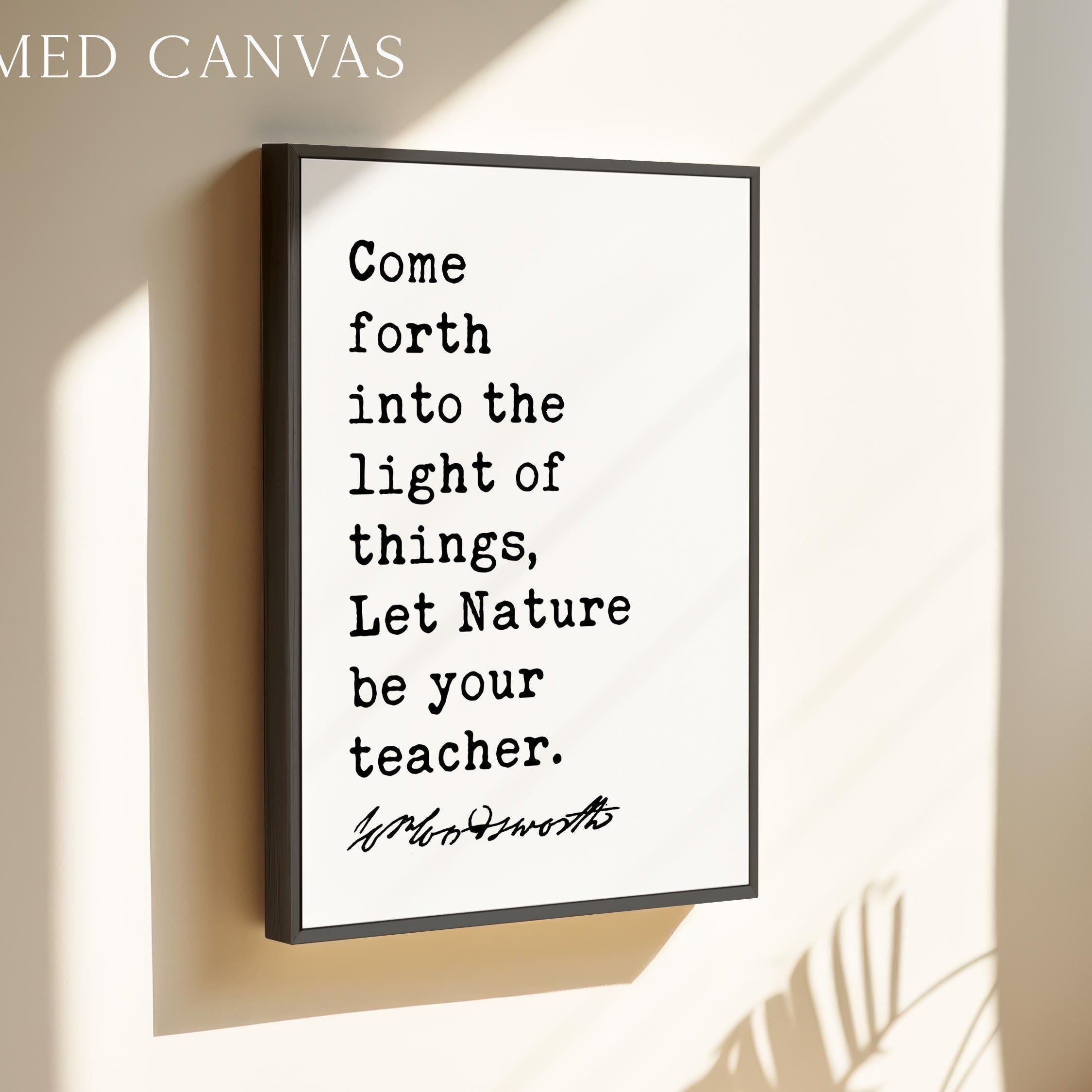 William Wordsworth Quote Print, Nature Be Your Teacher Wall Art, Literary Typography Decor