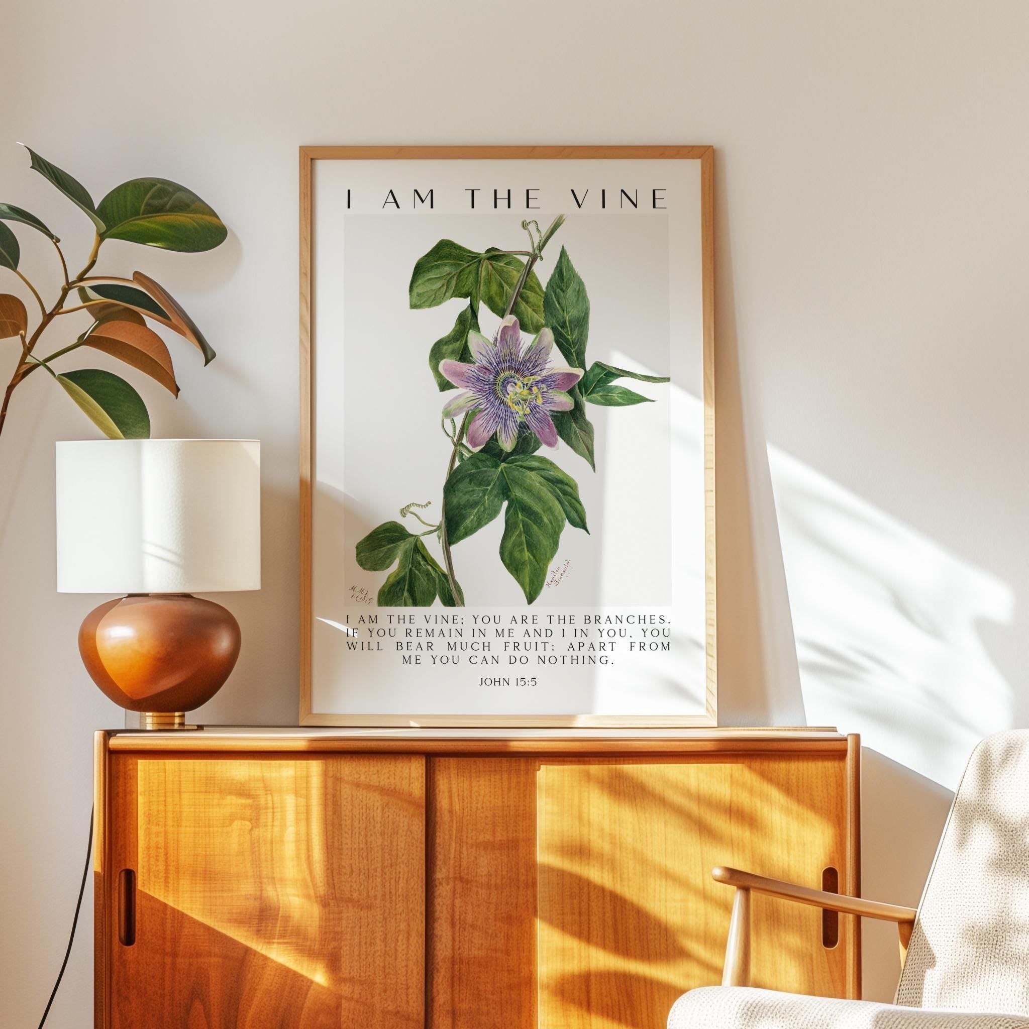 I Am The Vine,  You Are the Branches,  Mary Walcott Maypop,   John 15:5,  Art Print