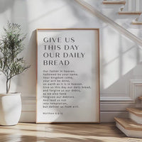 The Lord’s Prayer Print: Christian Scripture Wall Art, Give Us This Day