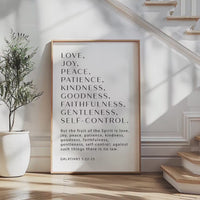 Galatians 5:22-23 Fruit of the Spirit Print, Christian Wall Art, Bible Verse Decor