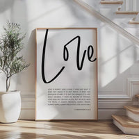 Love Is Patient Love Is Kind Art Print, 1 Corinthians 13:4-8, Wedding Gift