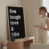 Live Laugh Love & Hike Typography Art Print,  Backpacking,  Camping,  Nature Lover,  Gift Ideas