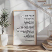 Love is Patient, is Kind. • 1 Corinthians 13:4-8 Art Print • Wedding Gift