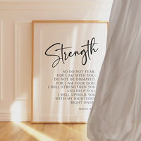 Isaiah 41:10 Typography Art Print,  Inspirational Bible Verse - Home Decor - So do not fear, for I am with you.