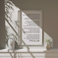 I Wandered Lonely as a Cloud Poem •  William Wordsworth Daffodils Poetry • Typography Art Print (1804)