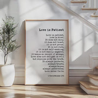 Love is Patient, is Kind,  1 Corinthians 13:4-8 Art Print, Wedding Gift