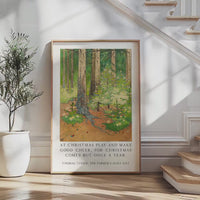 Vintage Art Print – “At Christmas Play and Make Good Cheer” – 1898 Wenckebach Forest Painting