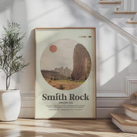 Smith Rock Oregon Print,  Mid-Century Travel Poster - Wall Art - Nature Decor