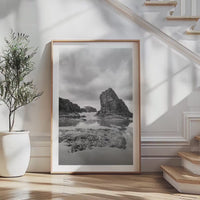 Bandon Beach Black White Photo Print Oregon Coast,  Wall Art Moody,  Photography Jessie Dysart