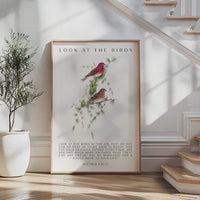 Matthew 6:26-27 Bible Verse Print, Look at the Birds Scripture Wall Art
