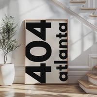404 Atlanta Print, Area Code Wall Art, Minimalist Typography, Home Decor