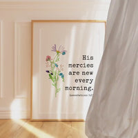 Lamentations 3:23,  His Mercies Are New Every Morning - Bible Verse - Christian Wall Art - Scripture