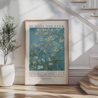 Be Still and Know Art Print,  Vincent van Gogh Almond Blossom,  Psalm 46 Bible Verse