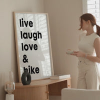 Live Laugh Love & Hike Typography Art Print,  Backpacking,  Camping,  Nature Lover,  Gift Ideas