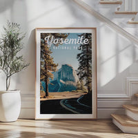Yosemite National Park Print, Travel Poster, California Wall Art, Mountain Landscape Decor