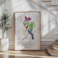Matthew 6:26-27 Bible Verse Print,  Look at the Birds Scripture Wall Art