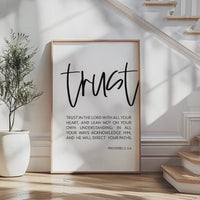 Trust in the Lord Wall Art, Proverbs 3 5-6 Scripture Print, Christian Decor, Bible Verse
