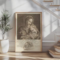 Le Sommeil de Jésus Vintage Art Print,  Virgin Mary & Baby Jesus - 1774 Engraving