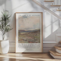 The Lord Is My Shepherd Psalm 23 Art Print,  Christian Typography Wall Art