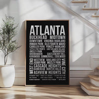 Atlanta Wall Art Print, Atlanta Neighborhood Poster, Buckhead Midtown Virginia Highland, ATL City Typography