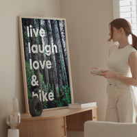 Live Laugh Love & Hike with Oregon Spruce Forest Typography Art Print,  Backpacking,  Camping,  Nature Lover,  Gift Ideas