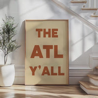 The ATL Y'all Minimalist Typography Art Print,  Atlanta, Georgia,  ATL,  History,  Culture,  Mid•Century