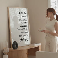 A Bible that’s falling apart usually belongs to someone who isn’t. Charles Spurgeon Quote,  Typography Art Print
