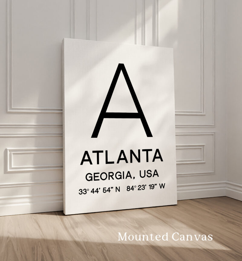 Atlanta Georgia with GPS Coordinates Typography Art Print - Image 2