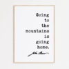 Going to the mountains is going home. - John Muir Quote Typography Art Print