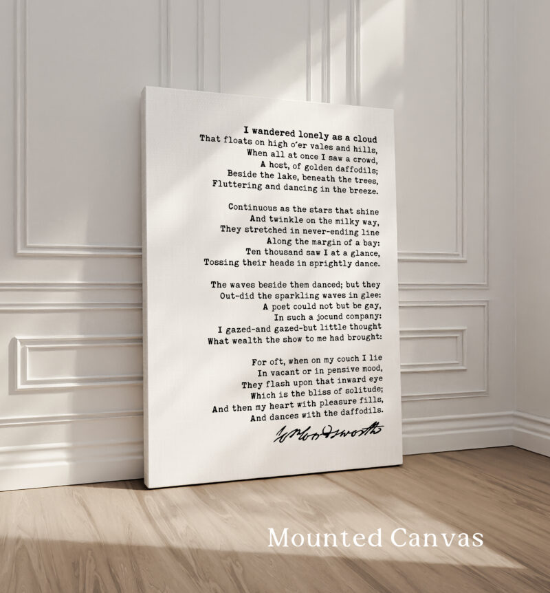 I Wandered Lonely as a Cloud Poem • William Wordsworth Daffodils Poetry • Typography Art Print - Image 2