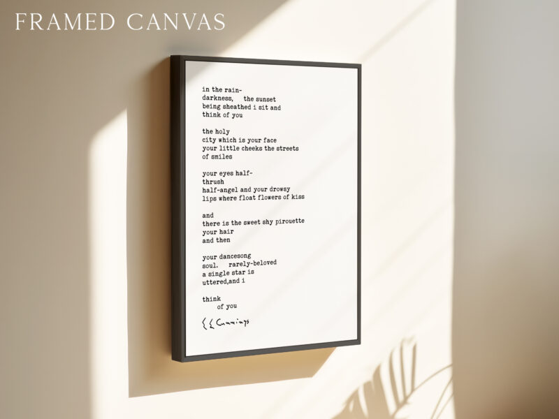 In The Rain Typography Art Print E.E. Cummings Poem • Love • Wedding • Marriage (1923) - Image 3