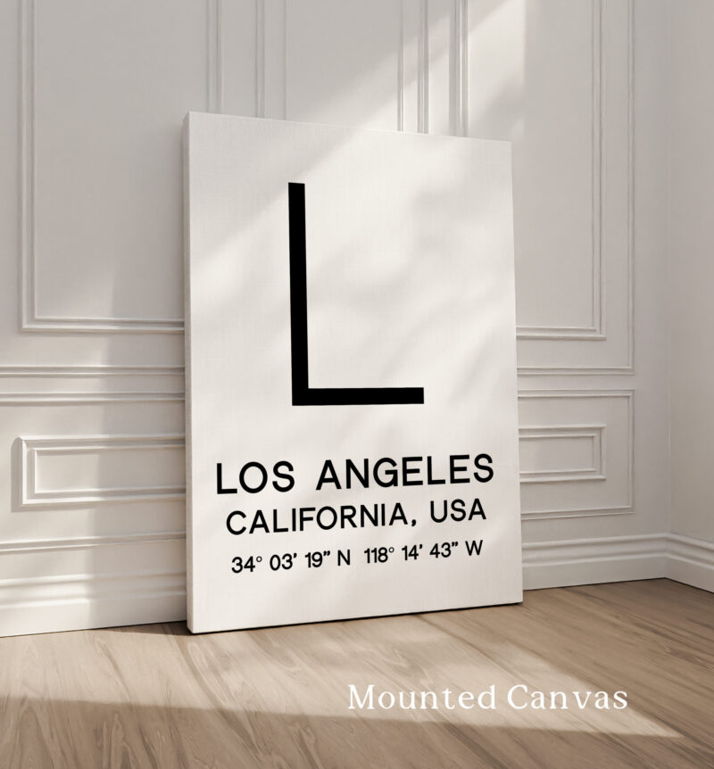 Los Angeles, California with GPS Coordinates Typography Art Print • Minimalist Decor - Image 2