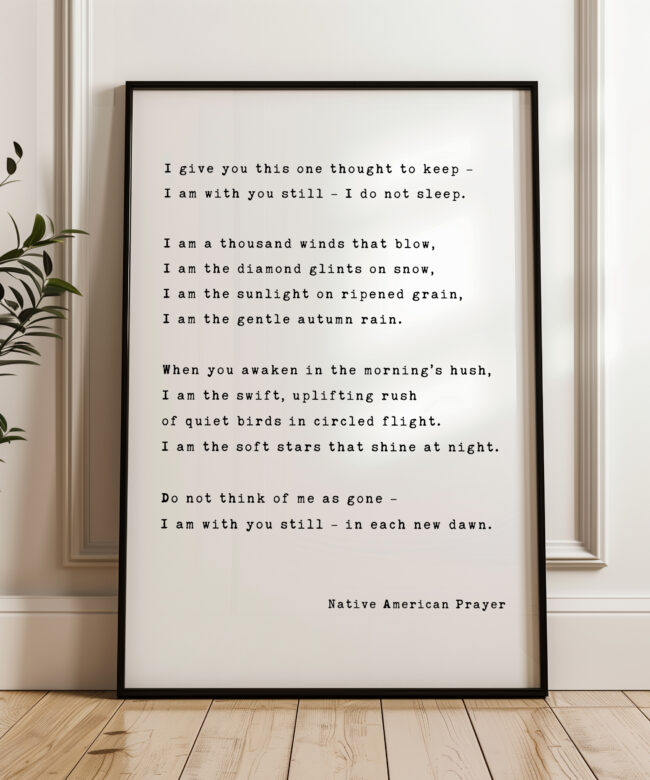 Native American Prayer Typography Art Print