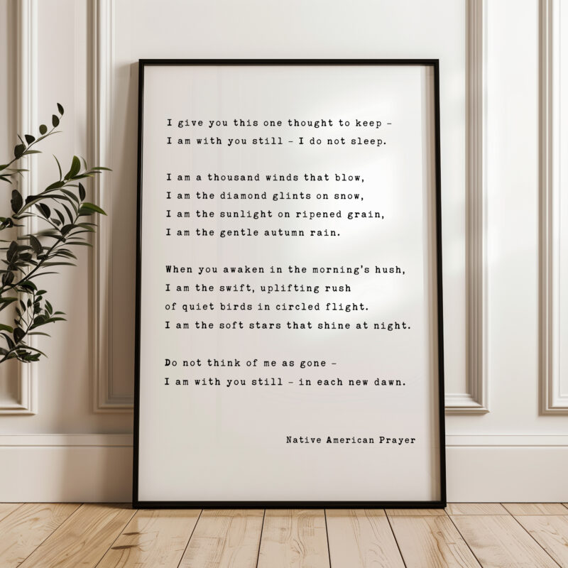 Native American Prayer Typography Art Print