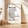 Welcome To My House, Enter Freely, Go Safely • Bram Stoker Quote • Dracula • Typography Art Print