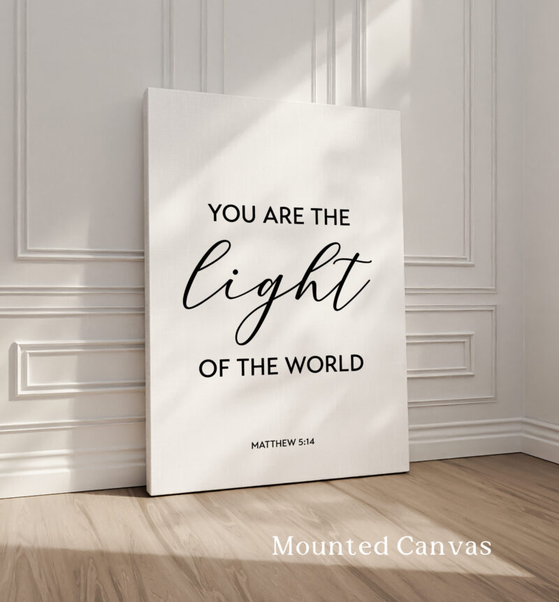 You Are The Light of the World • Matthew 5:14 • Typography Art Print • Christian Wall Decor • Minimalist Decor - Image 2