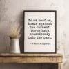 So We Beat On, Boats Against the Current - F. Scott Fitzgerald - Inspirational Quote Print Gift - Home Wall Décor - - Minimalist