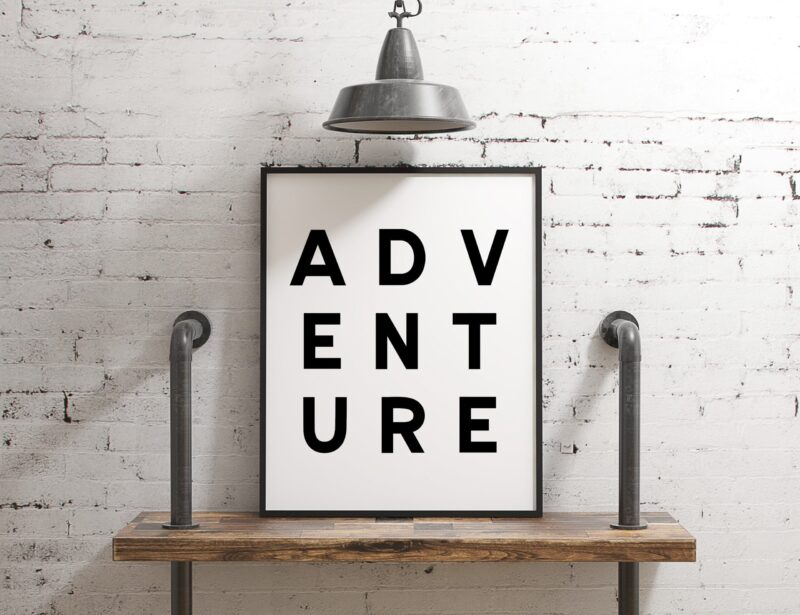 Adventure Typography Art Print - Nursery - Office - Dorm - Hiker - Dorm Room - Kids Room - School Wall Art - Image 3