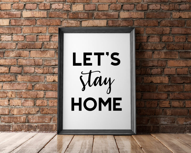 Let's Stay Home Minimalist Art Print - Bedroom Wall Art - Minimalist Typography Wall Decor - Bedroom Print Art - Living Room Art - Introvert