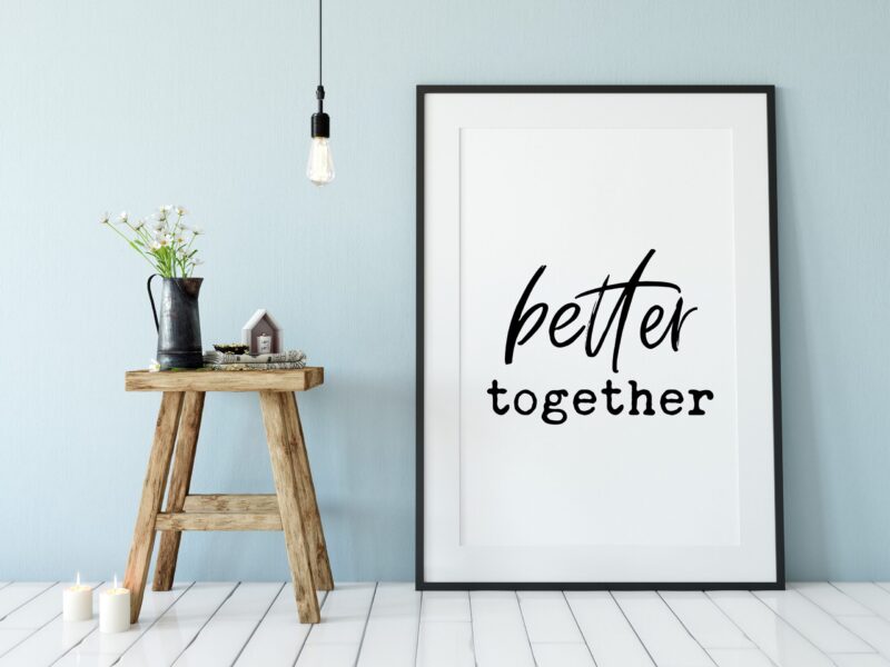 Better Together Typography Print - Home Wall Decor - Minimalist Decor - Family Art - Love Art - Wedding Anniversary Gift - Image 2